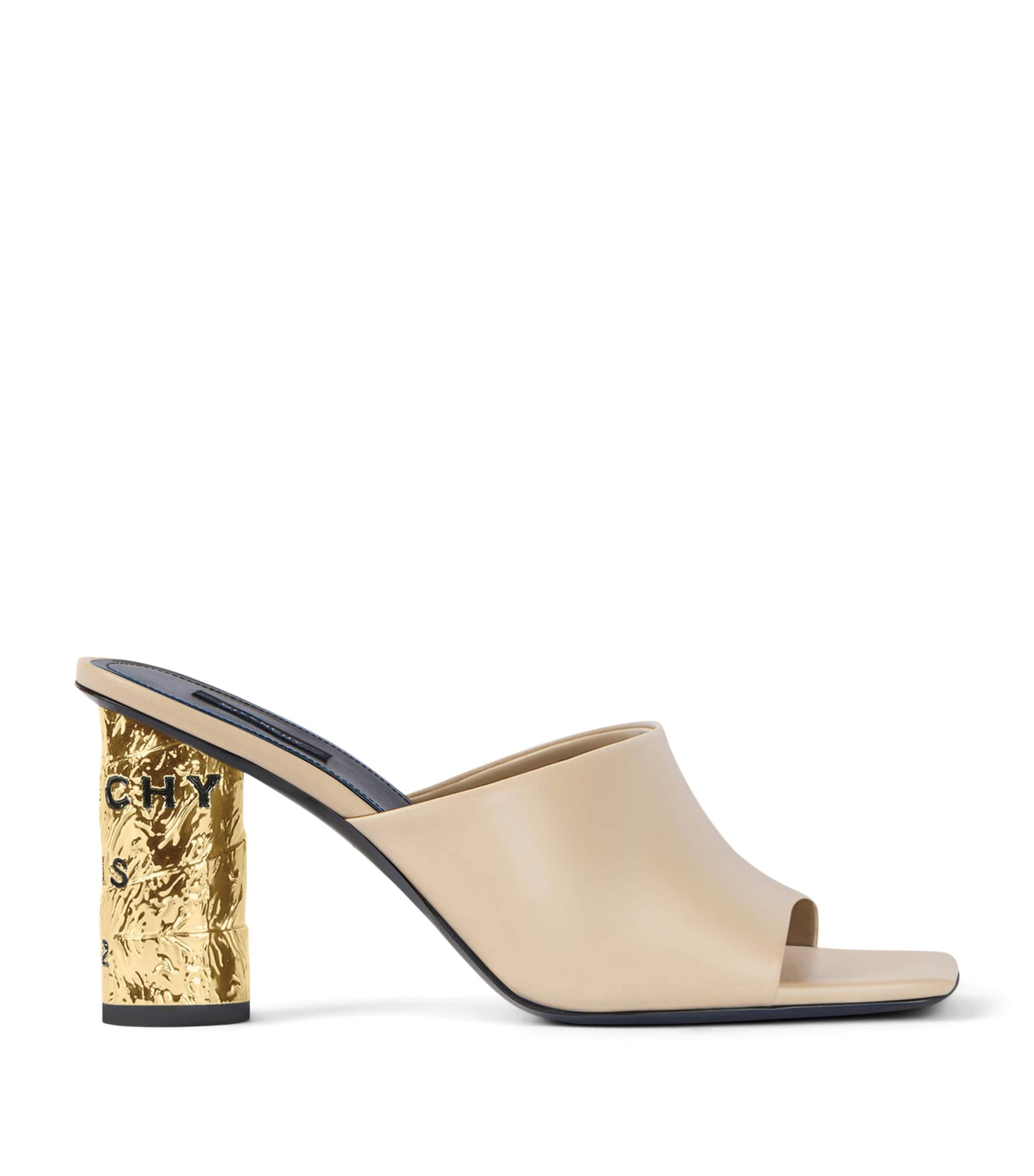 Givenchy Leather Tape Heeled Mules 85 by GIVENCHY