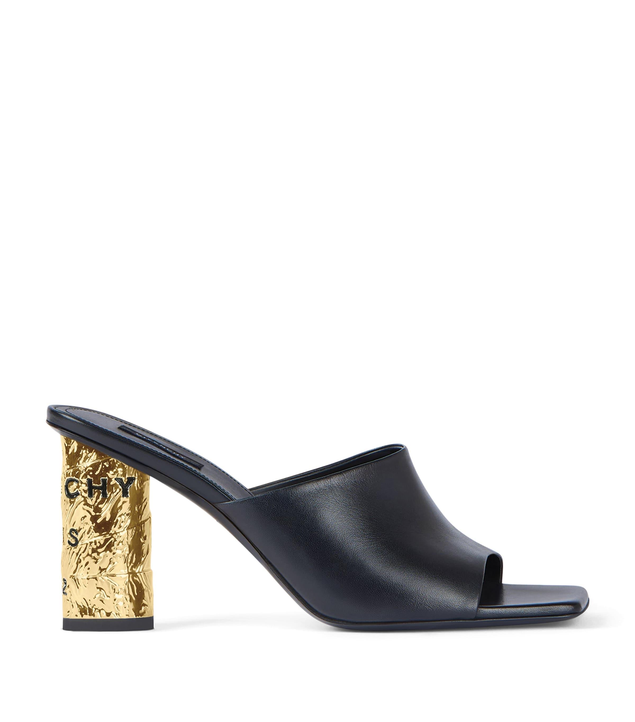 Givenchy Leather Tape Heeled Mules 85 by GIVENCHY