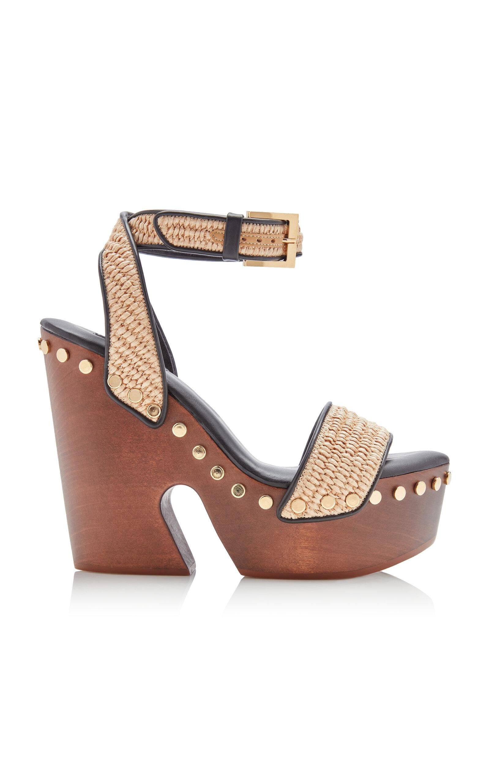 Givenchy Platform Fringed Raffia 95MM Wedges - Moda Operandi by GIVENCHY