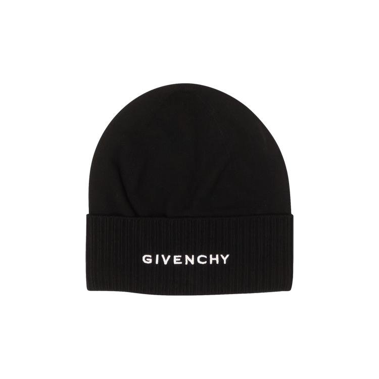 Givenchy Wool Logo Embroidered Beanie Hat 'Black' by GIVENCHY