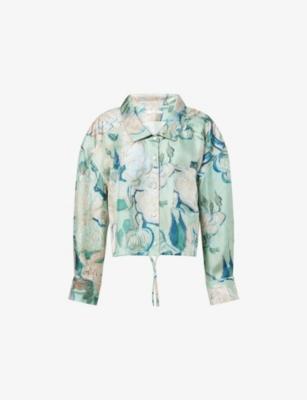 Graphic-Print Cropped Silk Shirt by GIVENCHY