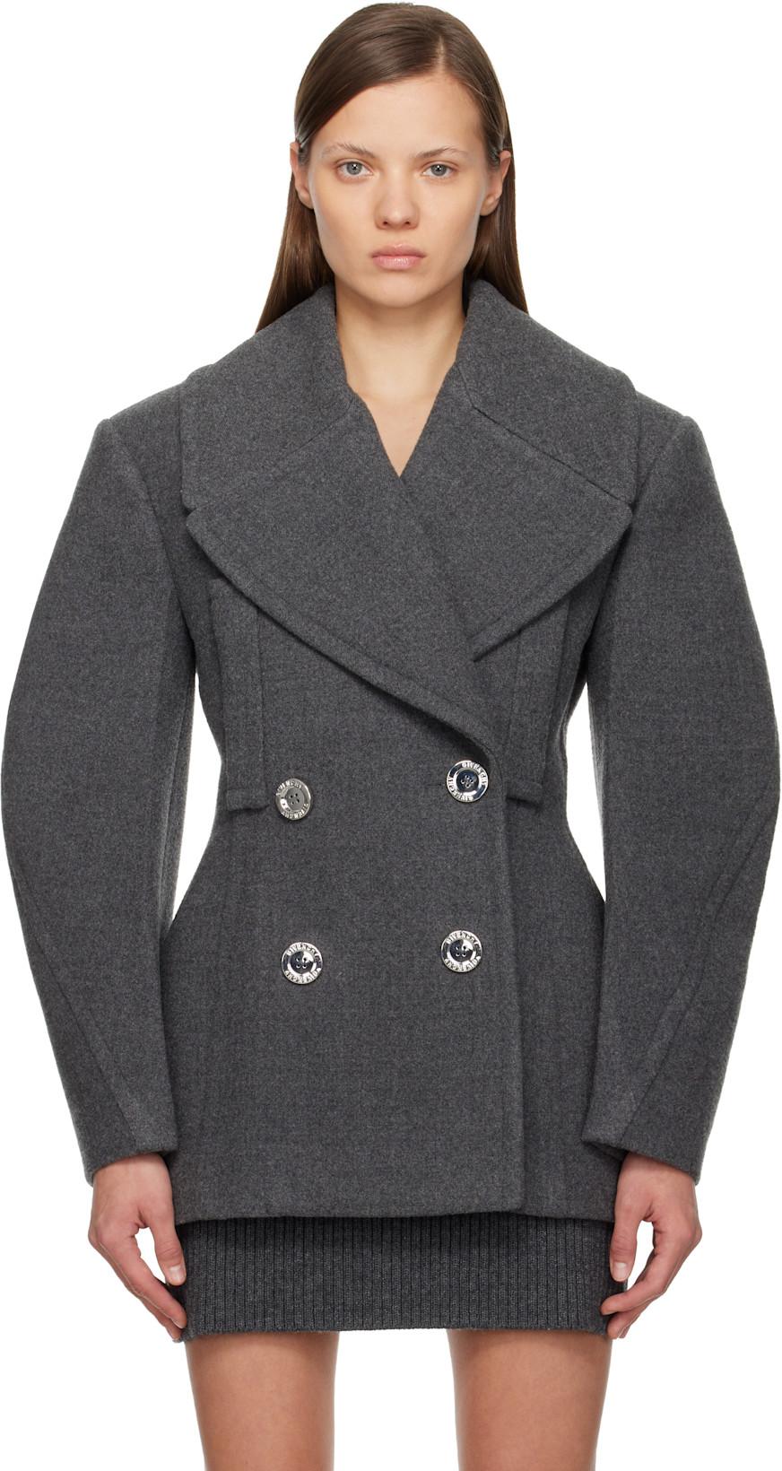Gray Cocoon Peacoat by GIVENCHY