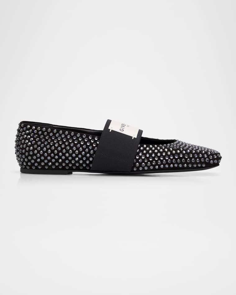Label Embellished Suede Ballerina Flats by GIVENCHY