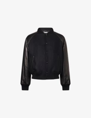 Leather-Sleeves Padded Wool Jacket by GIVENCHY