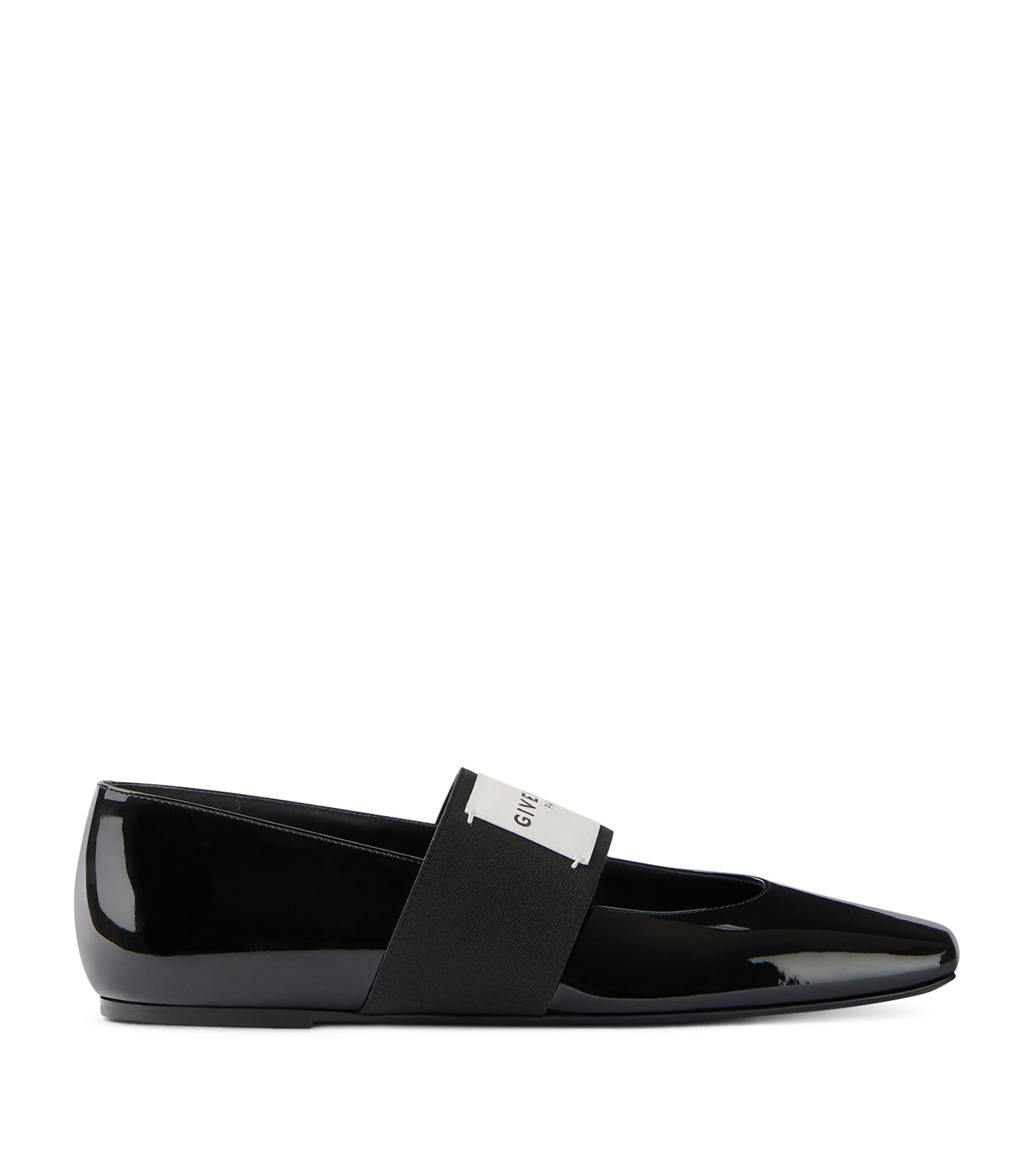 Leather Squared Toe Ballet Flats by GIVENCHY