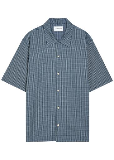 Logo-appliquéd checked cotton shirt by GIVENCHY
