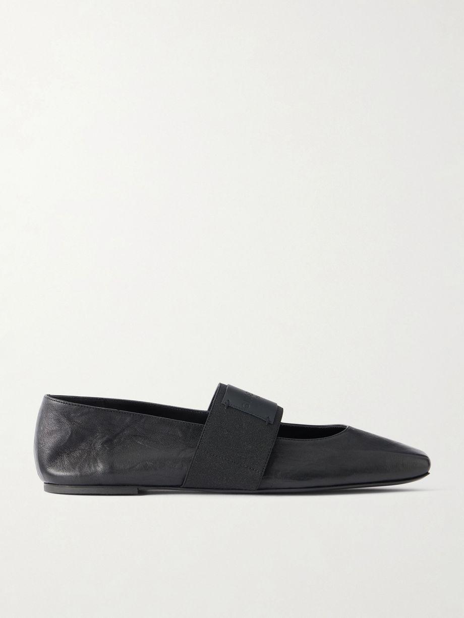 Logo-appliquéd leather ballerina flats by GIVENCHY