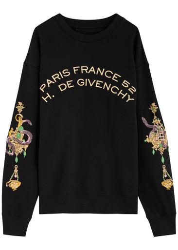 Logo embroidered cotton sweatshirt by GIVENCHY