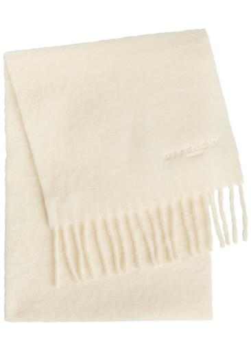 Logo-embroidered fringed alpaca-blend scarf by GIVENCHY