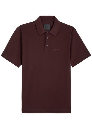 Logo-embroidered piqué cotton polo shirt by GIVENCHY