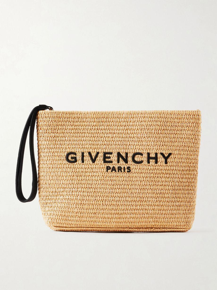 Logo raffia clutch by GIVENCHY