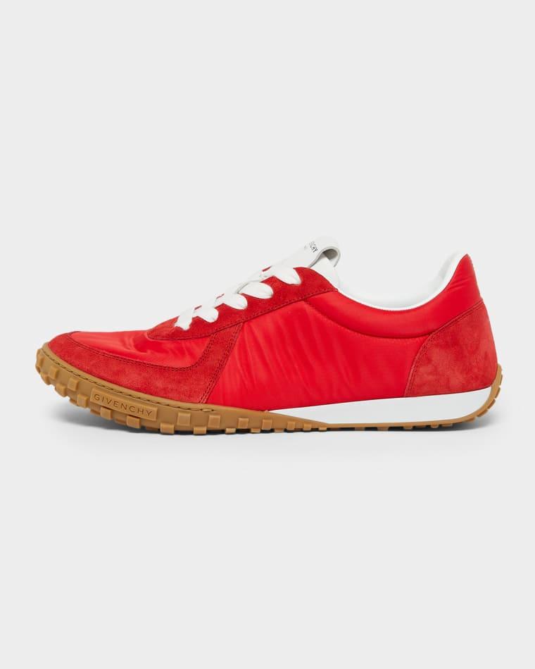 Men's Glide Nylon/Suede Low-Top Runner Sneakers by GIVENCHY