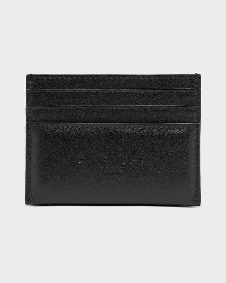 Men's Leather Embossed Logo Card Holder by GIVENCHY