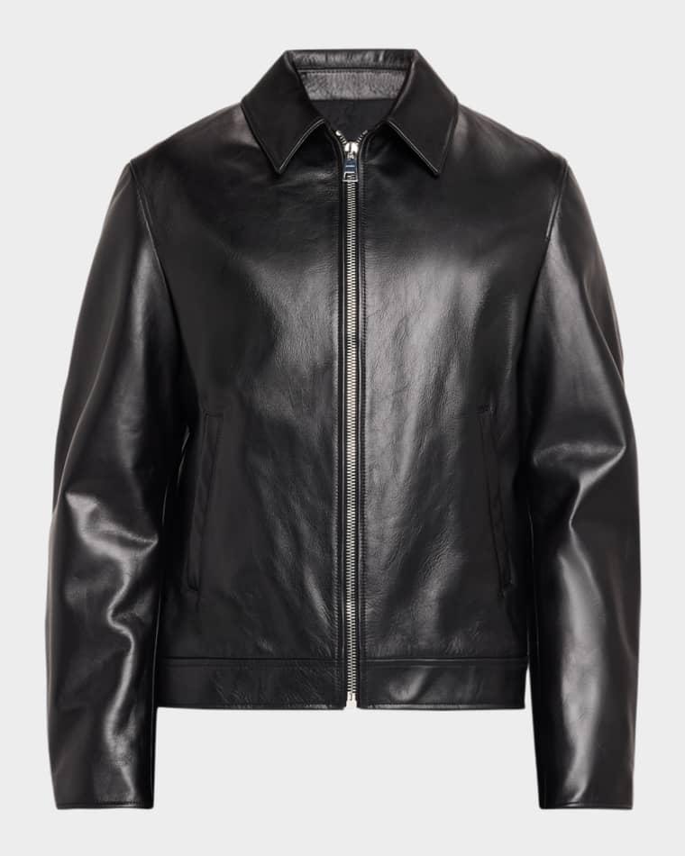 Men's Leather Full-Zip Biker Jacket by GIVENCHY