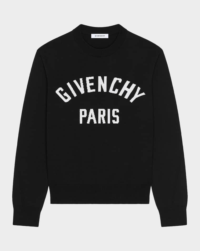 Men's Logo Cotton-Blend Crewneck Sweater by GIVENCHY