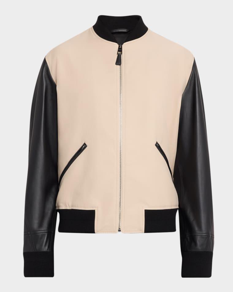 Men's Mixed-Material Logo Bomber Jacket by GIVENCHY