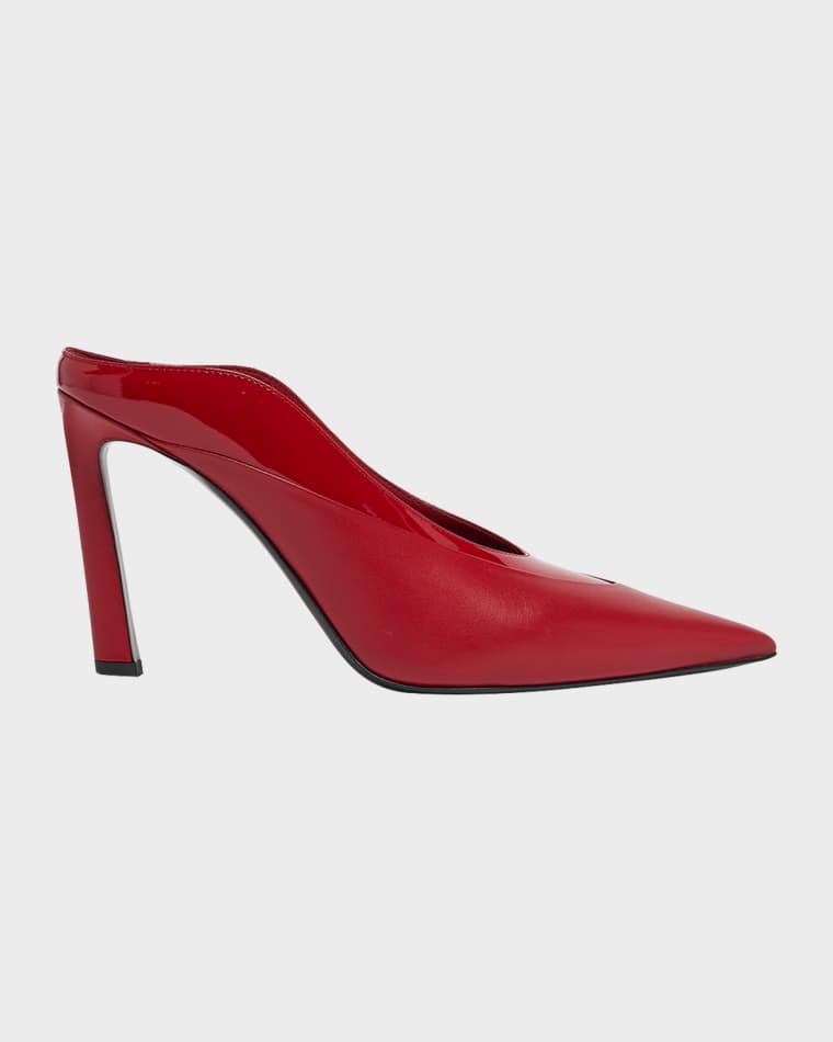 Mixed Leather Pointed-Toe Mule Pumps by GIVENCHY