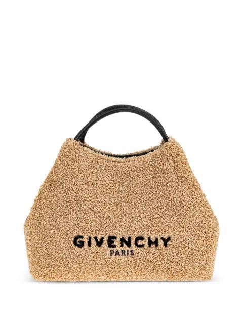 Nano Facet logo-embroidered raffia-effect tote bag by GIVENCHY