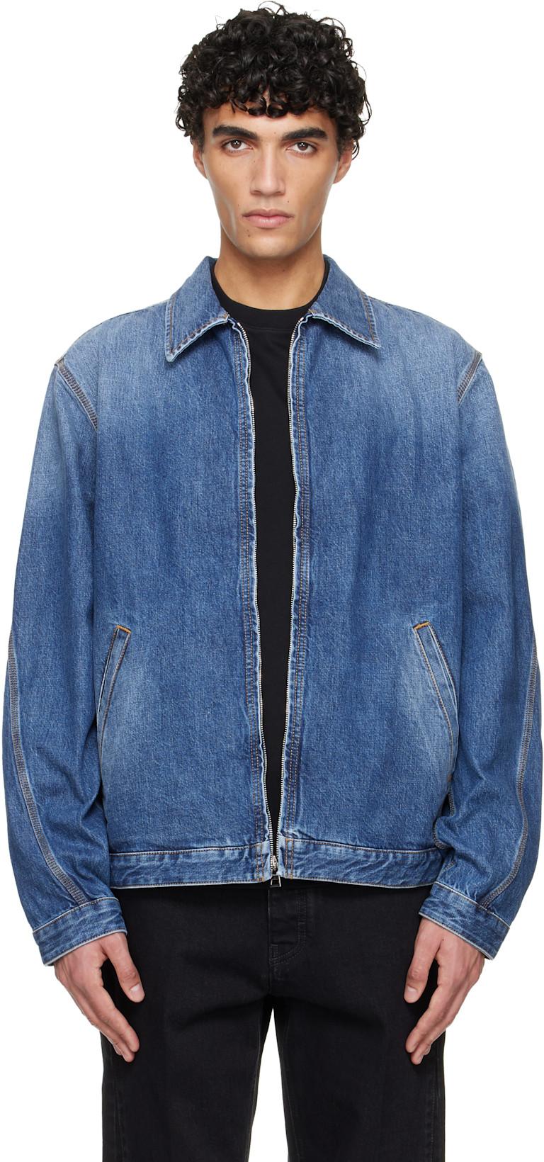 Navy Zipped Denim Jacket by GIVENCHY