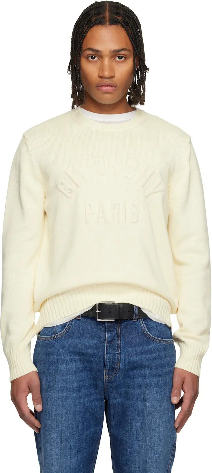 Off-White Cotton Knit Sweater by GIVENCHY