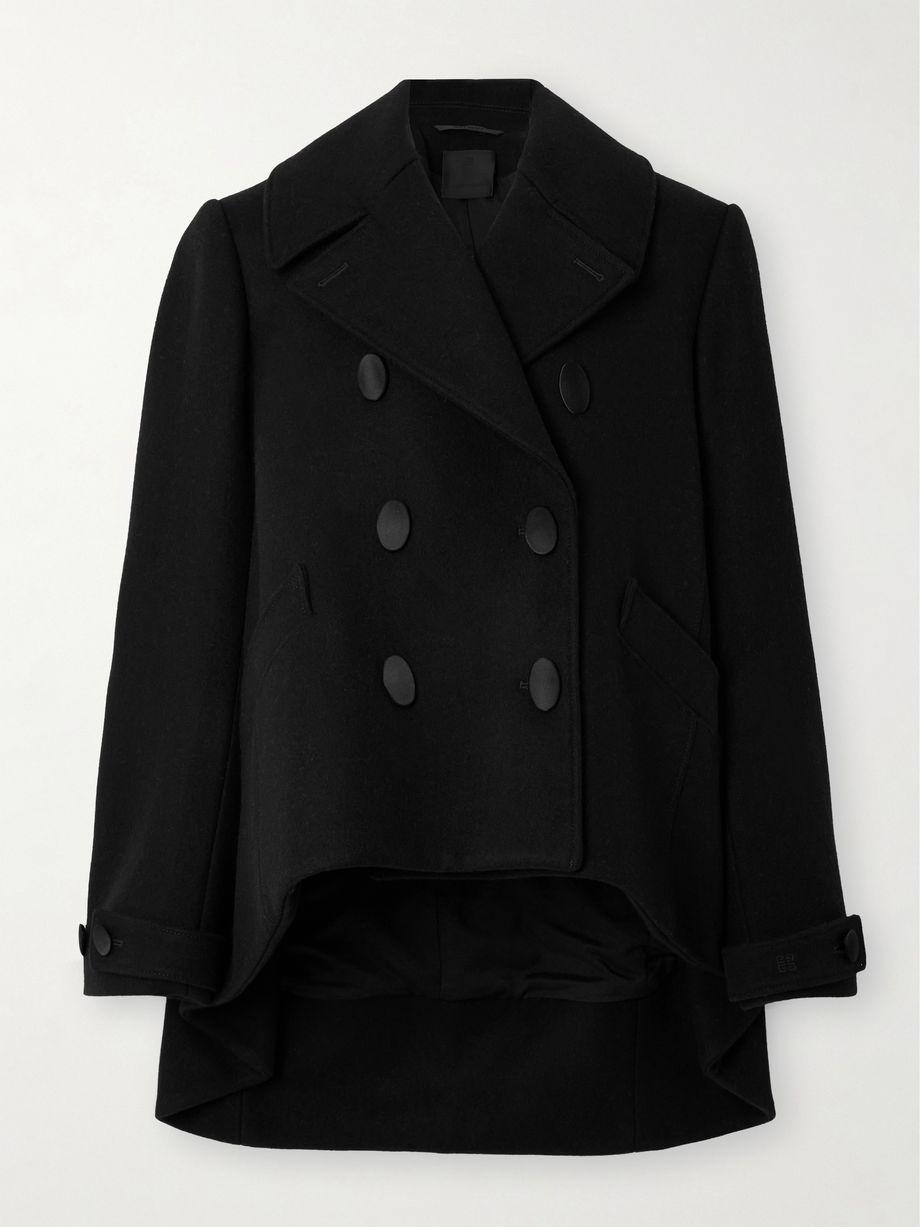 Oversized asymmetric cropped double-breasted wool coat by GIVENCHY