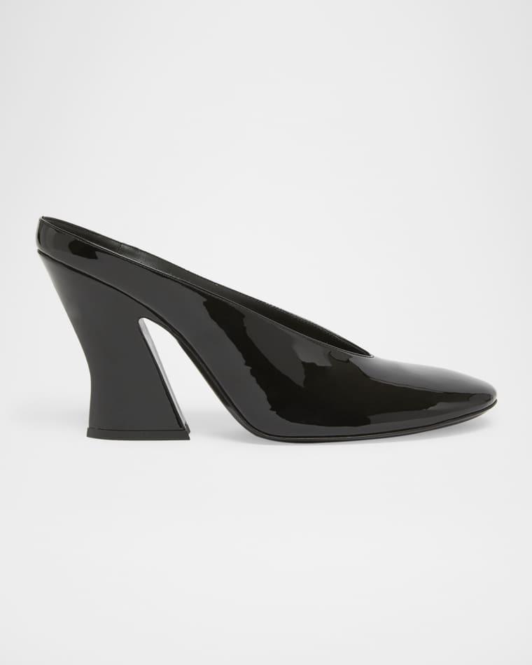 Patent Leather Sculpted Block-Heel Mules by GIVENCHY
