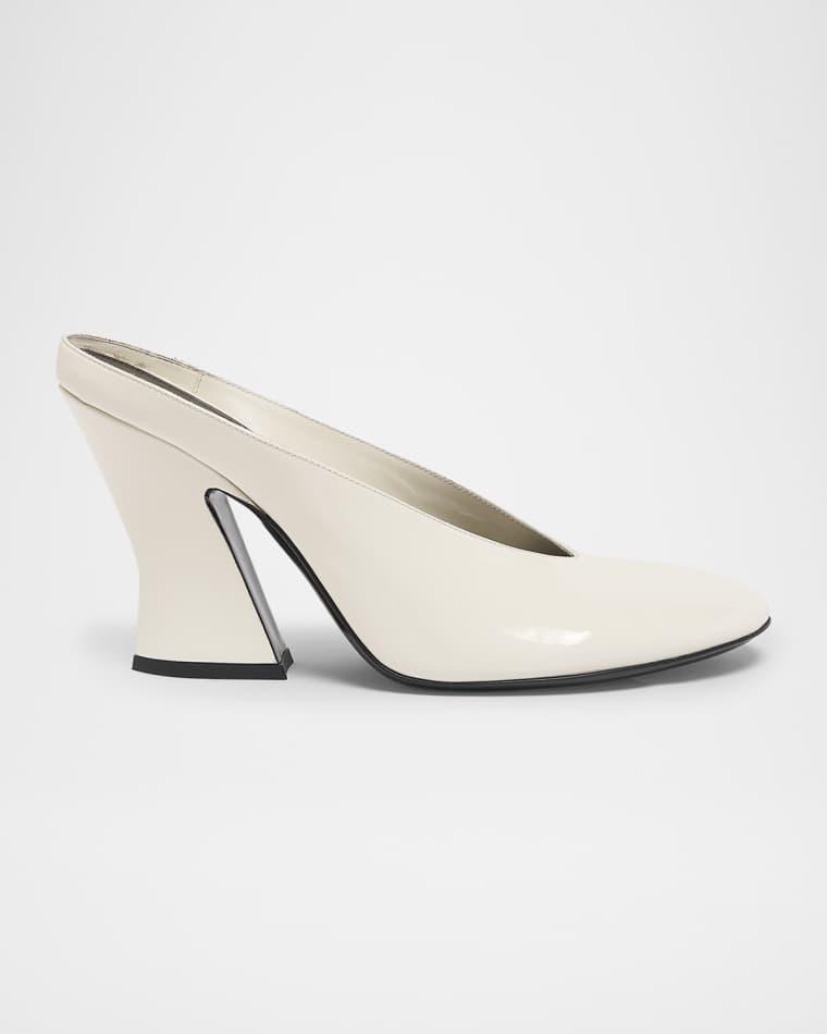 Patent Leather Sculpted Block-Heel Mules by GIVENCHY