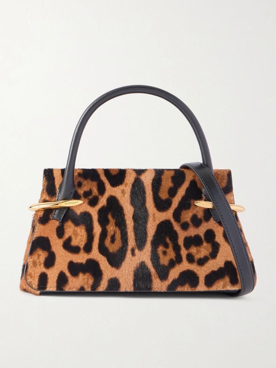 Pinch Mini embellished leopard-print calf-hair shoulder bag by GIVENCHY