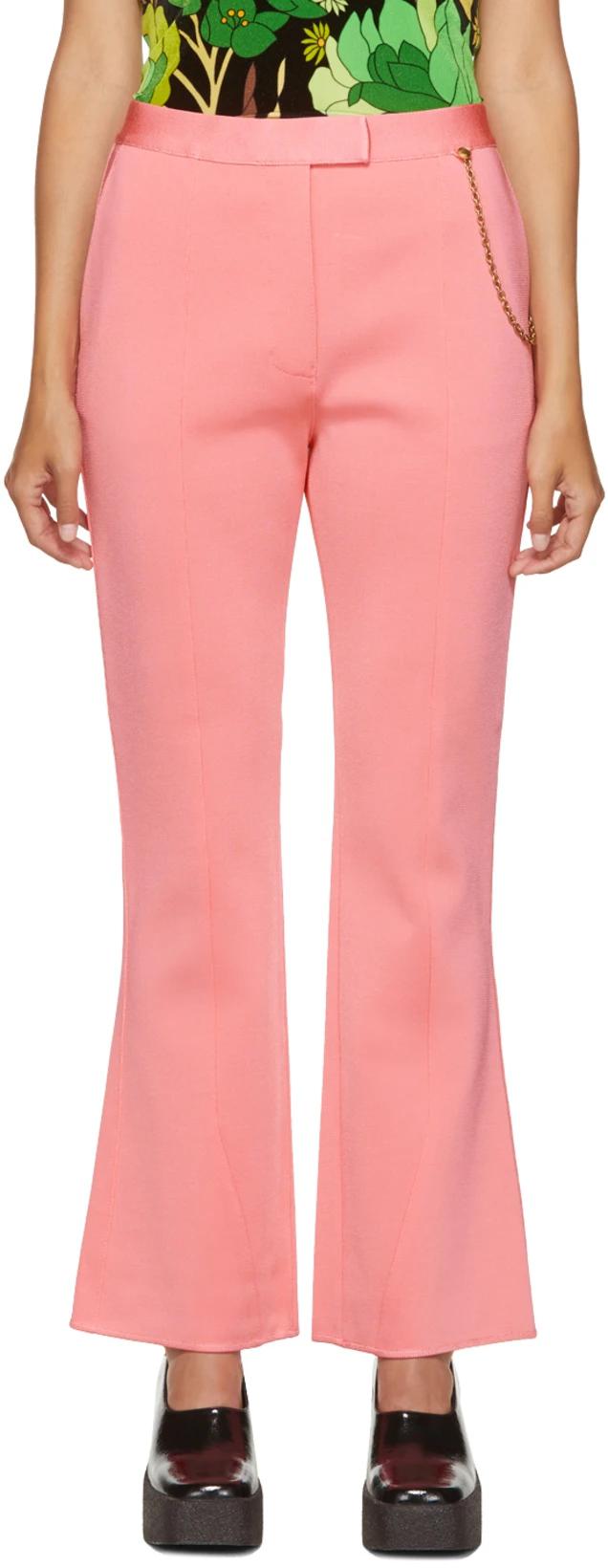 Pink Chain Flared Trousers by GIVENCHY