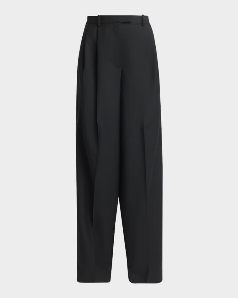 Pleated Wool-Mohair Tuxedo Pants by GIVENCHY