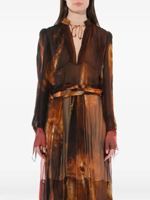 Podium fire-print dress by GIVENCHY