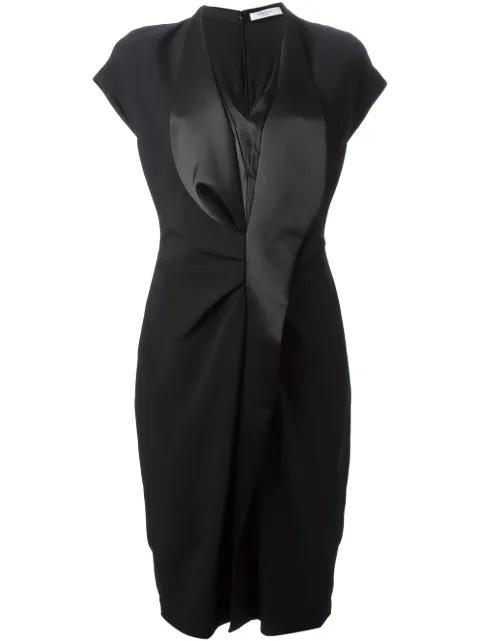 Podium gathered layered midi dress by GIVENCHY