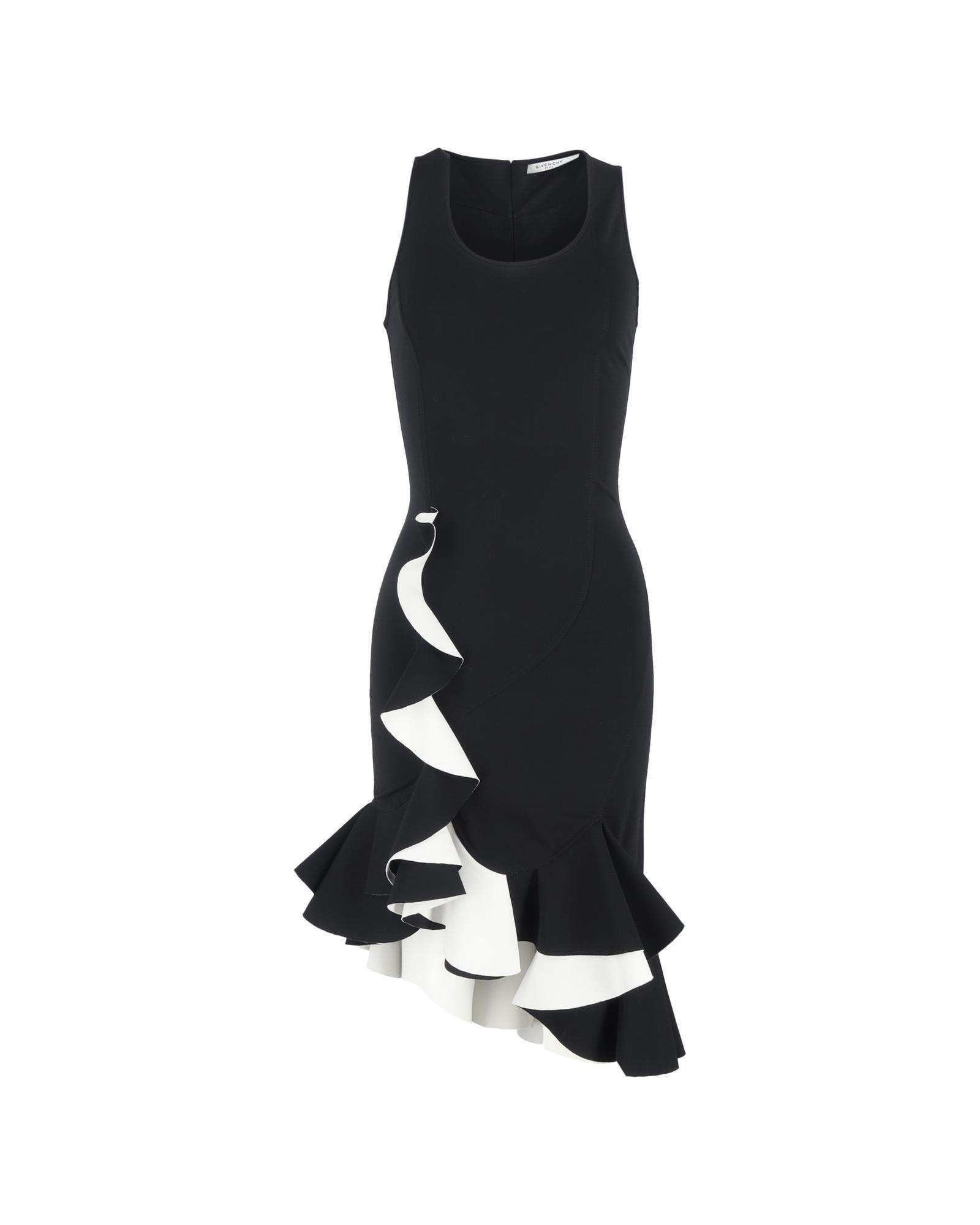 Preloved Asymmetric Ruffle Midi Dress Wo - Black by GIVENCHY