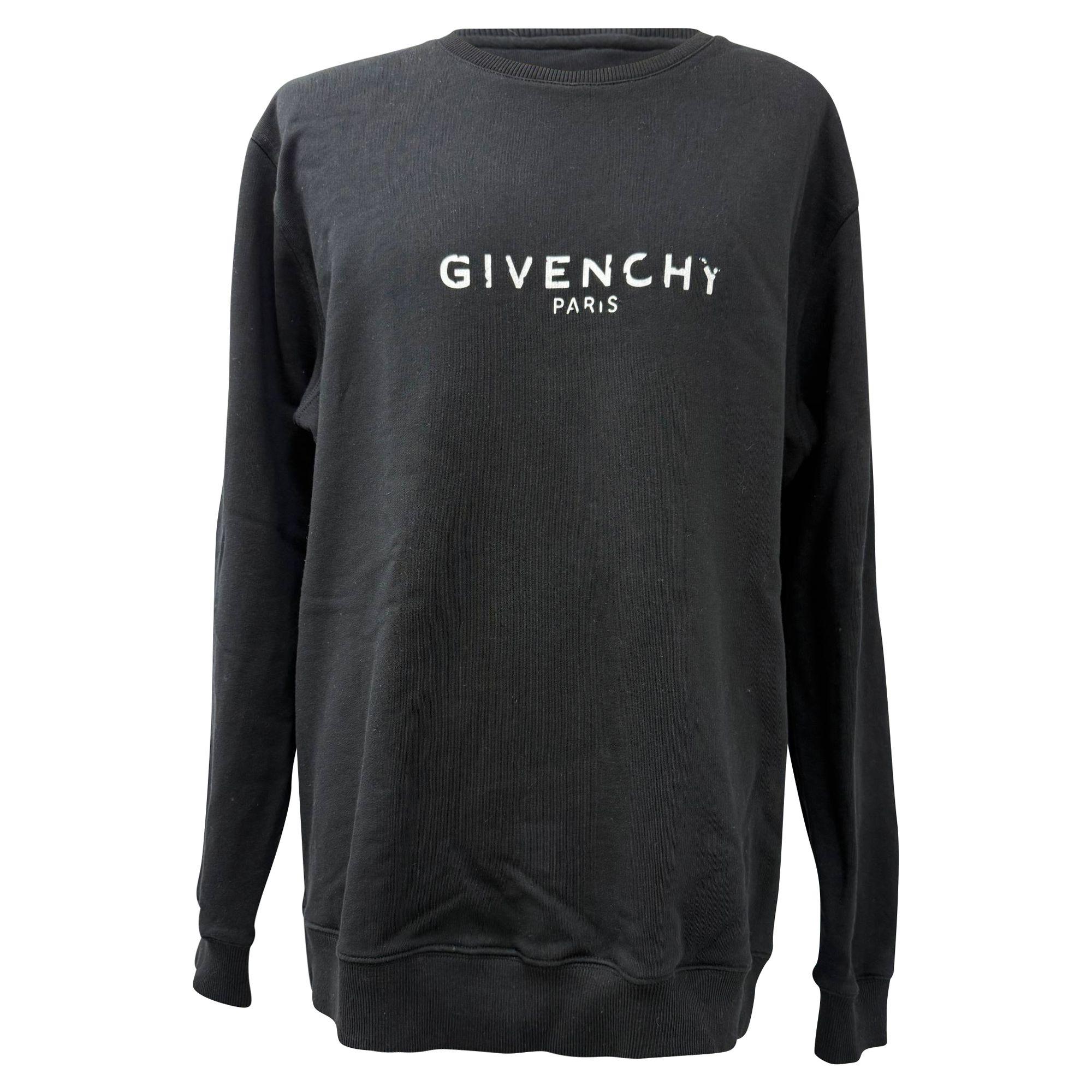 Preloved Broken Logo Sweatshirt in Black Cotton by GIVENCHY