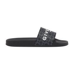 Slide flat sandals in monogram 72 rubber by GIVENCHY