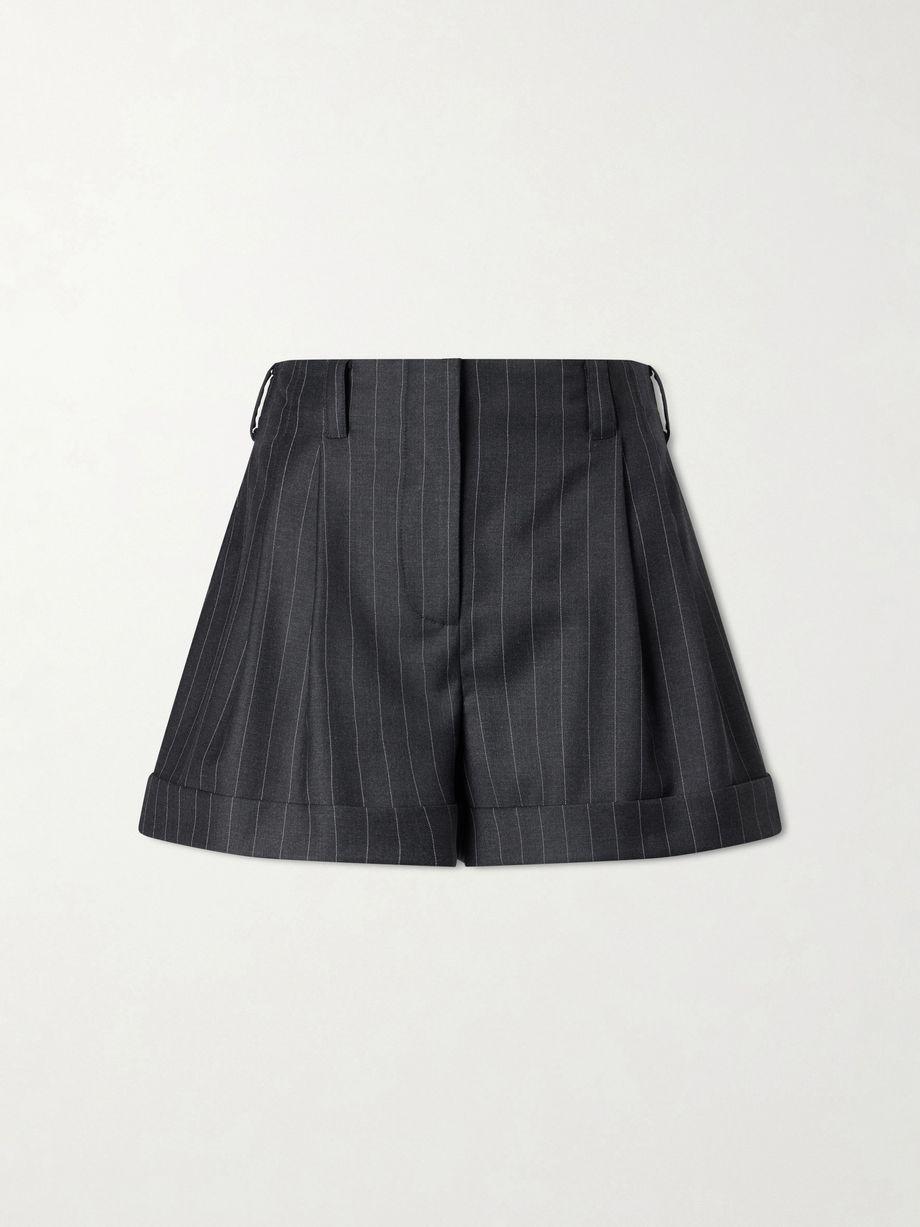 Striped double-pleated wool shorts by GIVENCHY