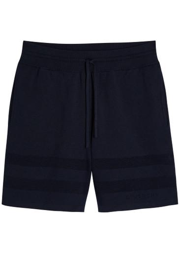 Textured knit cotton-blend shorts by GIVENCHY