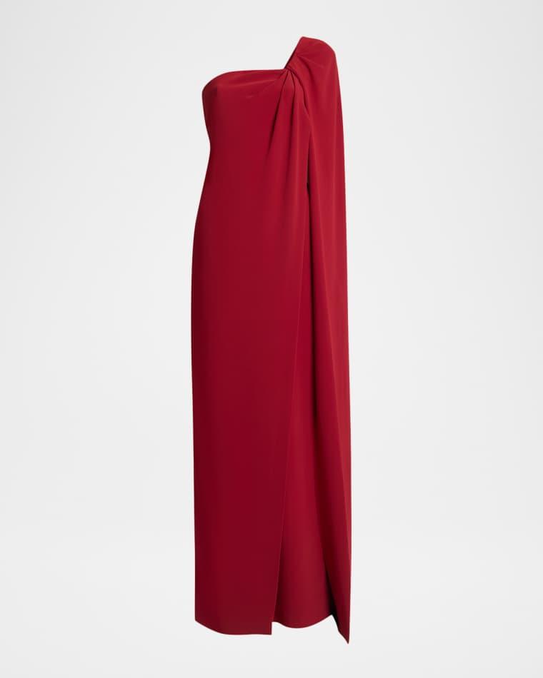 Twisted One-Shoulder Cape Gown by GIVENCHY
