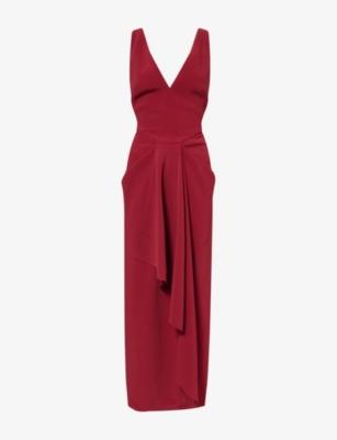 V-Neck Sleeveless Woven Midi Dress by GIVENCHY