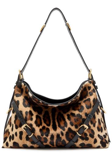 Voyou medium leopard goat-hair shoulder bag by GIVENCHY