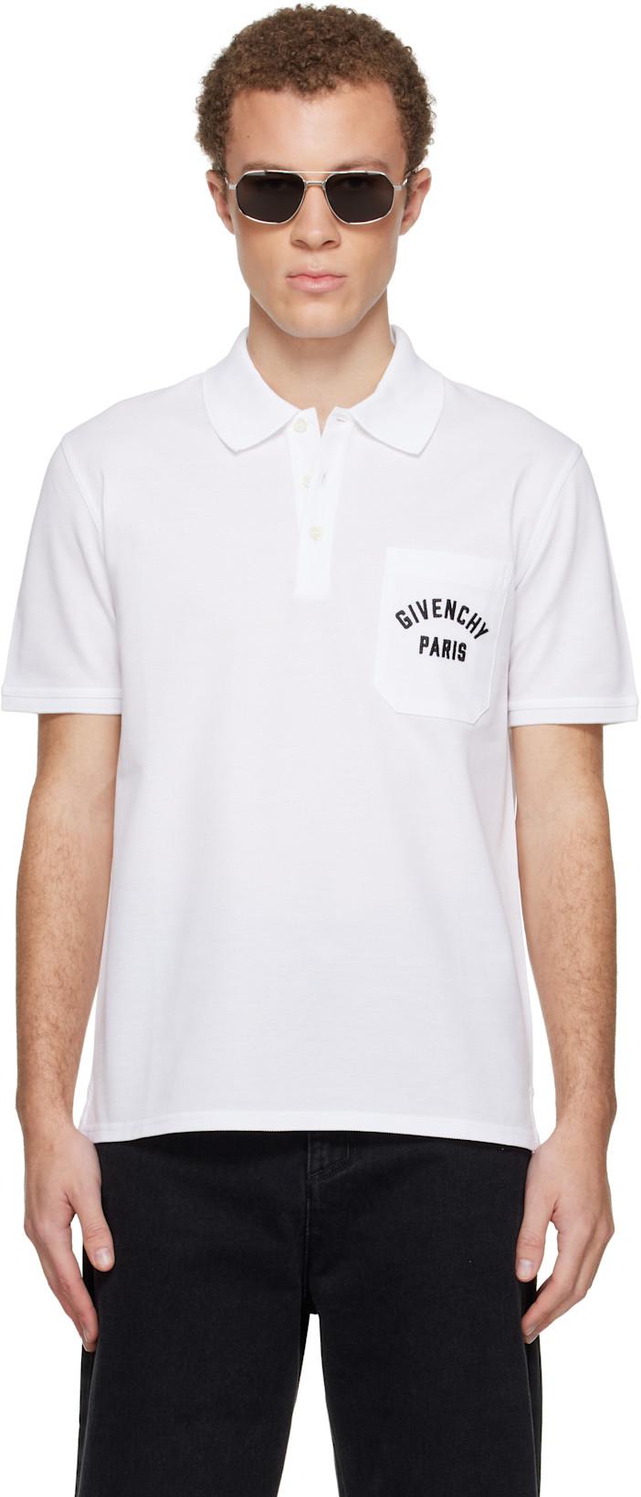 White Front Pocket Polo by GIVENCHY