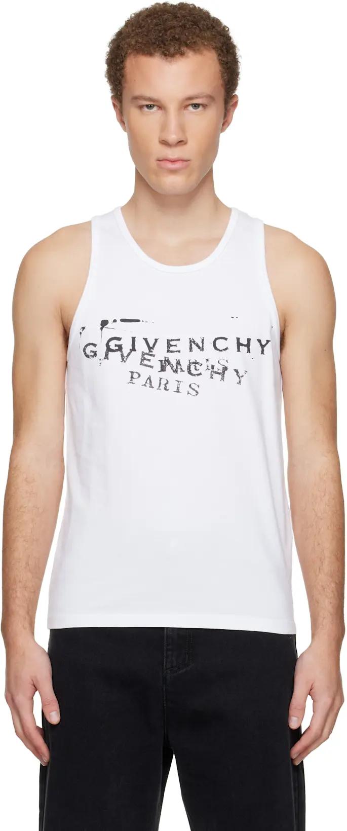 White 'GIVENCHY' Stamp Print Tank Top by GIVENCHY