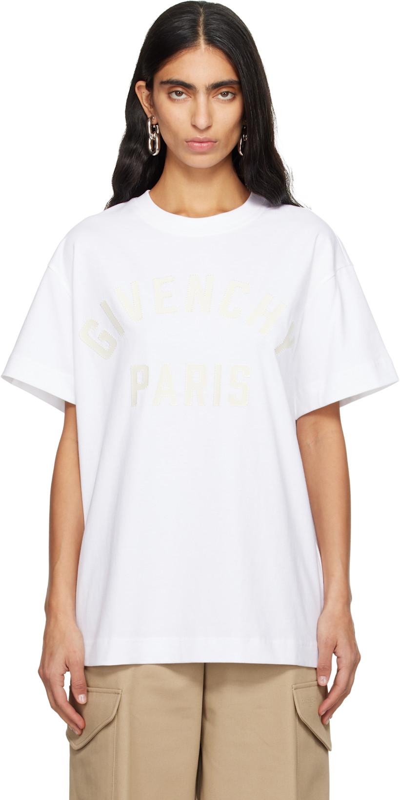 White 'Givenchy Paris' Boxy Fit T-shirt by GIVENCHY