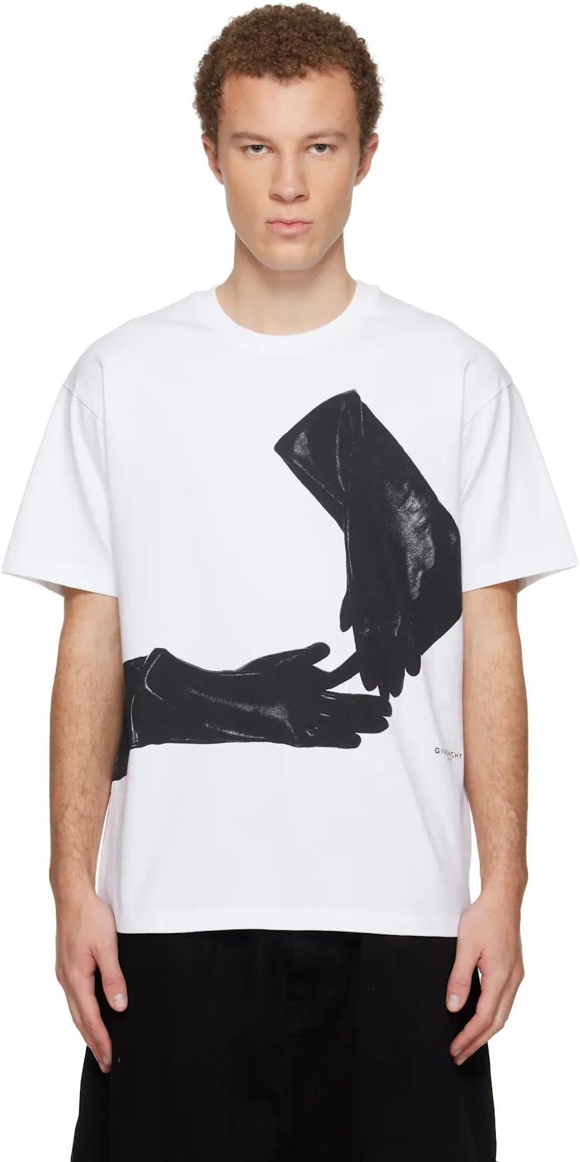 White Surrealism Print T-shirt by GIVENCHY