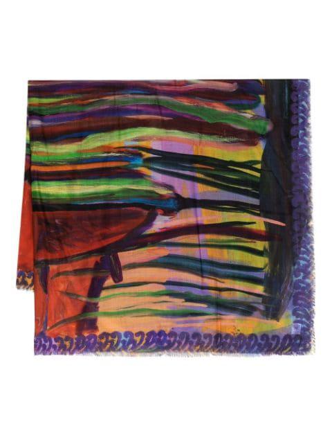 abstract-print frayed scarf by GIVENCHY