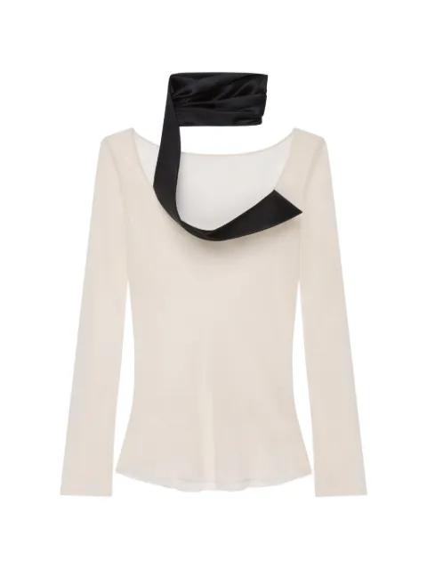 asymmetric-collar silk blouse by GIVENCHY