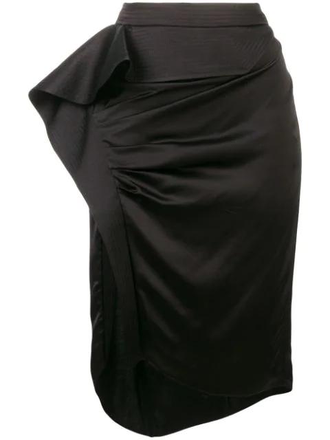 asymmetric draped midi skirt by GIVENCHY