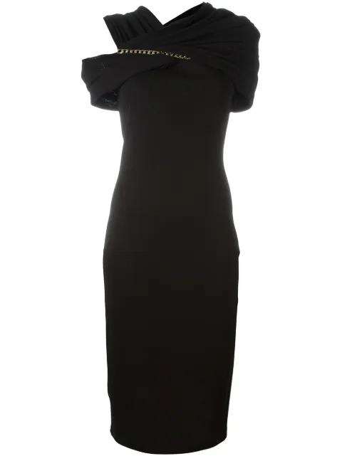 asymmetric wrap midi dress by GIVENCHY