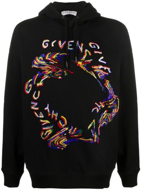 beaded-logo cotton hoodie by GIVENCHY