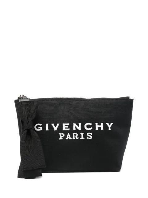 bow-detailed logo clutch bag by GIVENCHY